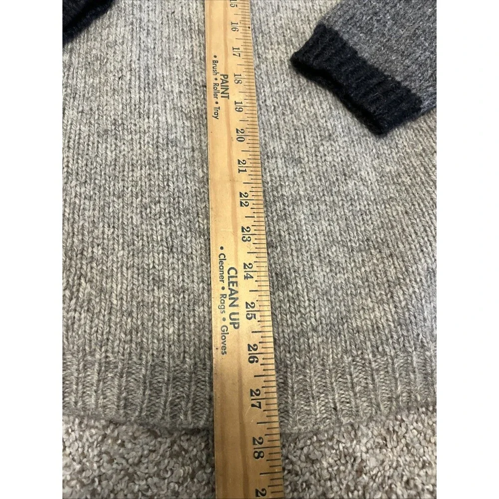 BANANA REPUBLIC Men’s Wool Turtleneck Sweater Vintage Striped Brown-Grey Large